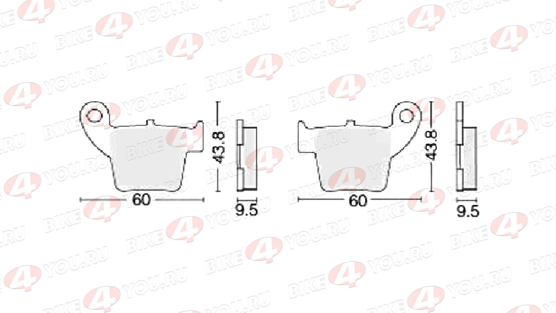 Колодки тормозные дисковые №20 X-TECH (less-metallic) медь