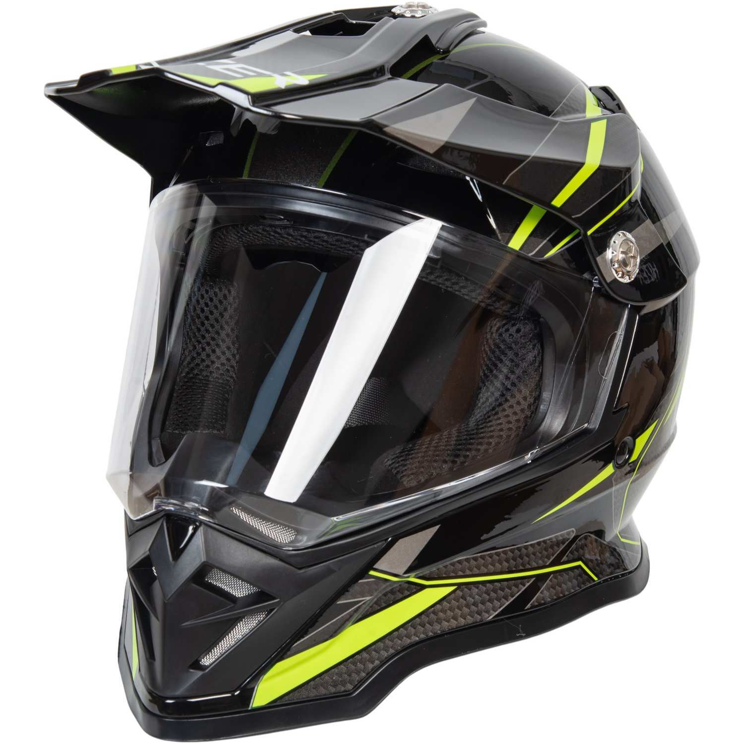 Шлем мото мотард HIZER B6197-1 №4 (XL) black/yellow