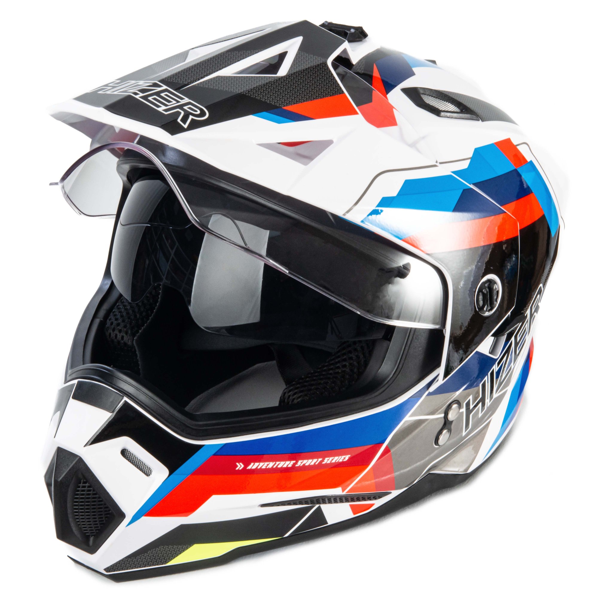 Шлем мото мотард HIZER J6802 №7 (S) ADVENTURE (2 визора)